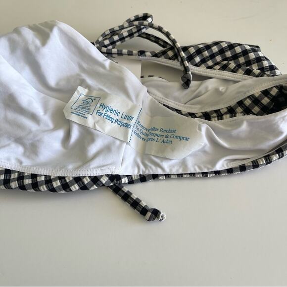 Andie Swim Gingham The String Bikini Bottom Black White Plaid - Picture 7 of 13